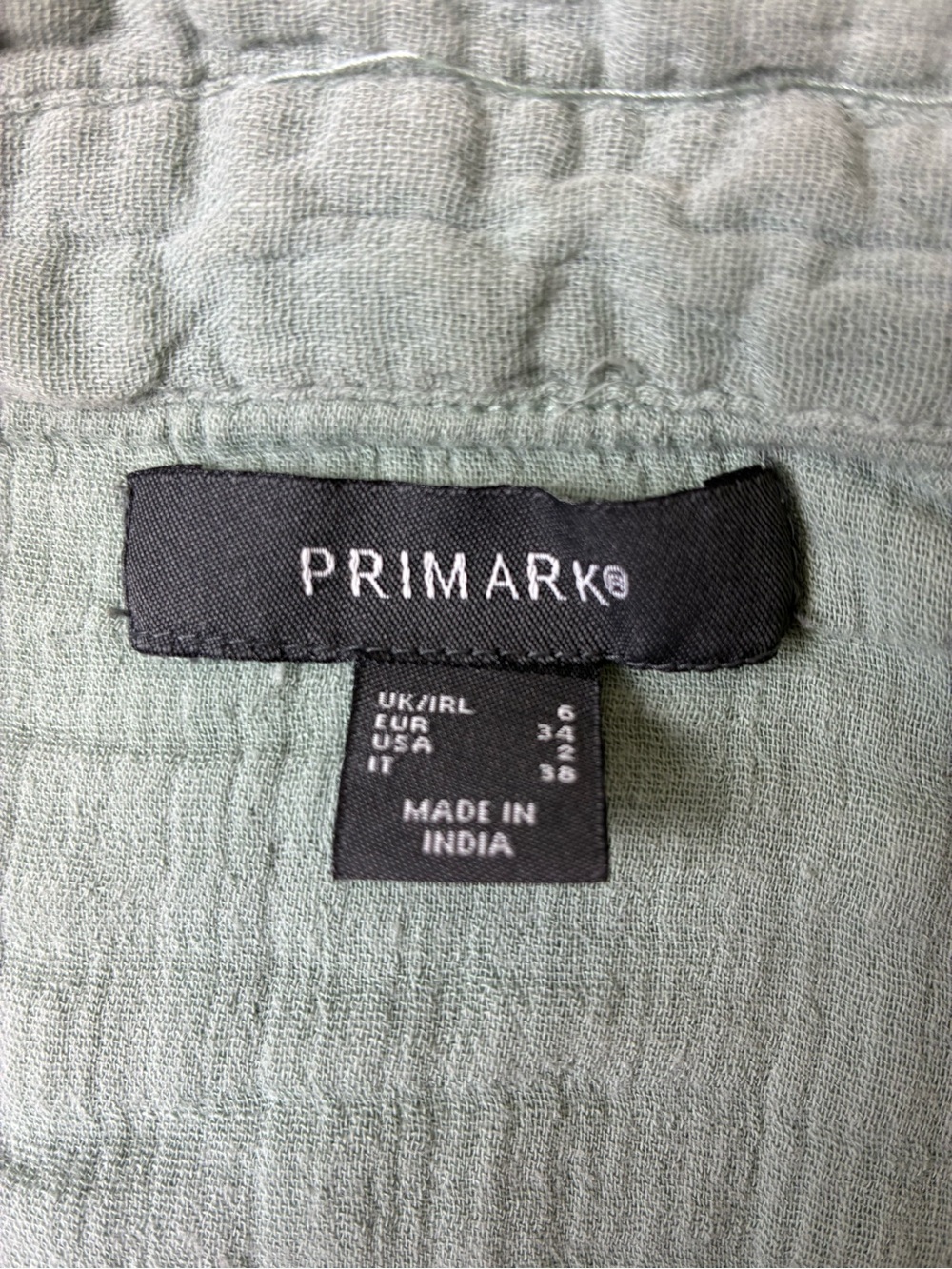 Primark Sage Green Textured Button Front Shirt - Picture 7 of 8